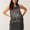 Daydreamer Tops>Kiss Bikers Boyfriend Muscle Tee Vintage Black