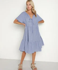 Devotion Dresses>Patmos Short Dress Light Blue