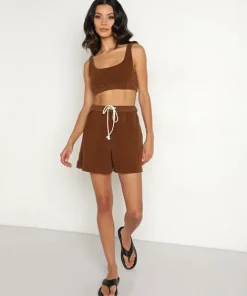 DONNI. Tops | Sleep Shirts>Sporty Bra Chocolate