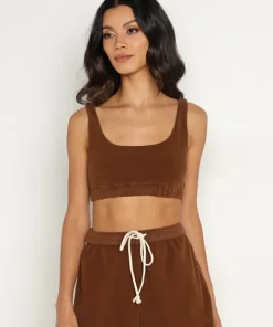 DONNI. Tops | Sleep Shirts>Sporty Bra Chocolate
