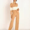 DONNI. Pants>Terry Cropped Flare Pant in Latte
