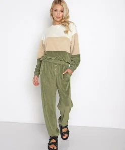 DONNI. Knits>Tri Terry Sweater Cream/Latte/Basil