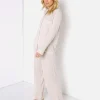 Eberjey Pj Sets>Bobby Long PJ Set Oatmeal Heather/Bellini