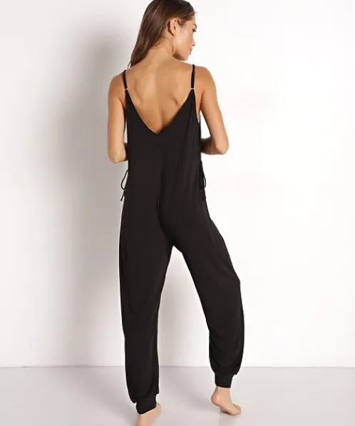 Eberjey Teddies>Finley Knotted Jumpsuit Black