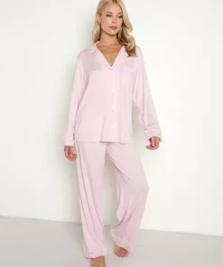 Eberjey Pj Sets>Gisele Long PJ Set Lilac Ivory