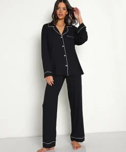 Eberjey Pj Sets>Gisele PJ Set Black/Sorbet