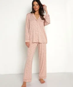 Eberjey Pj Sets>Gisele Printed Long Pj Set Animal Hearts