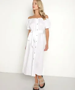 Eberjey Dresses>Linen Harper Dress White