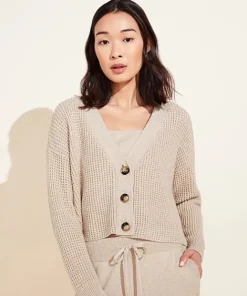 Eberjey Sleep Shirts>Recycled Sweater Cropped Cardi Oat