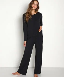 Eberjey Sleep Shirts>Sleep Long Sleeve Black