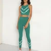 Electric & Rose Sports Bras>Electric & Rose Grayson Crop Top Chevron Kelly/Cloud