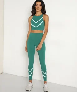 Electric & Rose Sports Bras>Electric & Rose Grayson Crop Top Chevron Kelly/Cloud