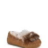 EMU Australia Slippers>Amity Reverse Lava Moccasin Slipper Chestnut