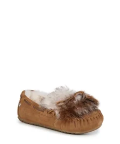 EMU Australia Slippers>Amity Reverse Lava Moccasin Slipper Chestnut