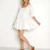 En Saison Dresses>Pathways Mini Dress Off White