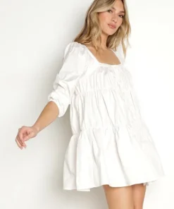 En Saison Dresses>Pathways Mini Dress Off White