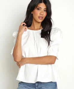 En Saison Tops>Pathways Top Off White