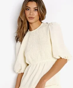 En Saison Dresses>Smocked Tiered Dress Yellow