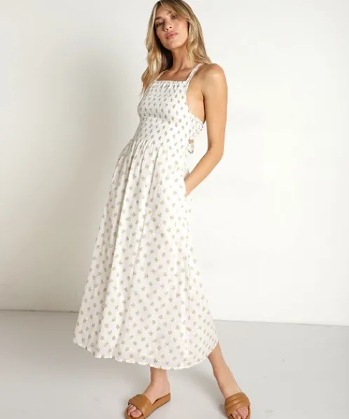 Faithfull the Brand Dresses>Claretta Midi Dress Cairo Floral