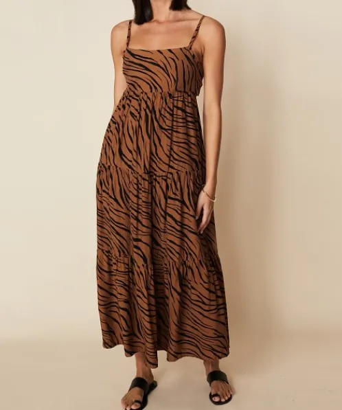 Faithfull the Brand Dresses>Corvina Midi Dress Kenya Animal