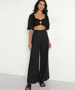 Faithfull the Brand Tops>La Marches Linen Top Black
