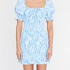 Faithfull the Brand Dresses>Magnolia Mini Dress Roos Tie Dye Blue