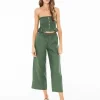 Faithfull the Brand Tops>Sloane Top Plain Moss Green