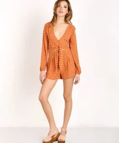 Flynn Skye Rompers>Piper Romper Pumpkin Seeds