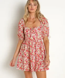 For Love & Lemons Dresses>For Love & Lemons Auden Puff Sleeve Mini Dress