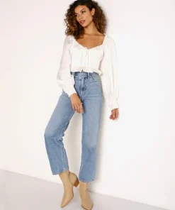 For Love & Lemons Tops>For Love & Lemons Carina Blouse Ivory
