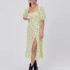 For Love & Lemons Dresses>For Love & Lemons Chrysanthemum Midi Dress Lemonade