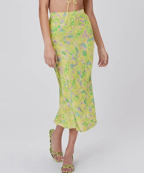 For Love & Lemons Skirts>For Love & Lemons Dubois Midi Skirt Freedom Floral