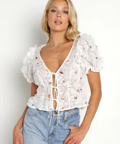 For Love & Lemons Tops>For Love & Lemons Leighton Top White