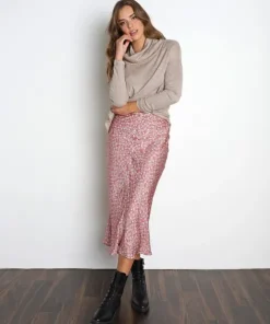 For Love & Lemons Skirts>For Love & Lemons Lillian Midi Skirt Pink