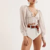 For Love & Lemons Tops>For Love & Lemons Natalie Crop Top Ivory