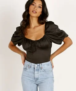 For Love & Lemons Bodysuits | Tops>For Love & Lemons Pixie Bodysuit Black