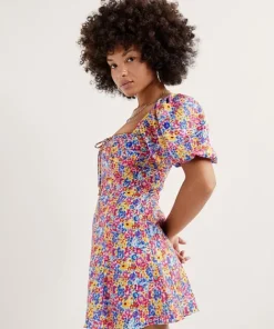For Love & Lemons Dresses>For Love & Lemons Sasha Mini Dress Blue Dizzy Floral
