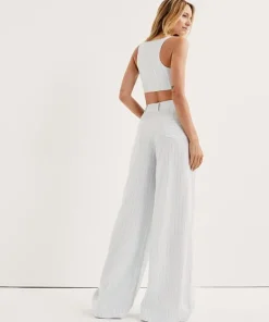 For Love & Lemons Pants>For Love & Lemons Skyer Wide Leg Pant Blue