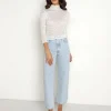 For Love & Lemons Tops>For Love & Lemons Tracy Turtleneck Crop Top White