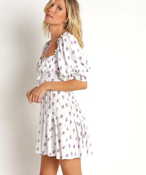 For Love & Lemons Dresses>For Love & Lemons Viola Mini Dress White