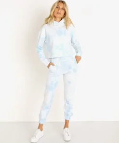 Frankie's Bikinis Pants>Aiden Sweatpant Baby Blue Tie Dye