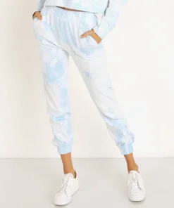 Frankie's Bikinis Pants>Aiden Sweatpant Baby Blue Tie Dye