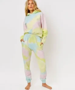 Frankie's Bikinis Knits>Burl Sweatshirt Rainbow Tie Dye