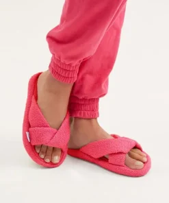 Frankie's Bikinis Slippers>Juna Terry Slide Slipper Rosewood