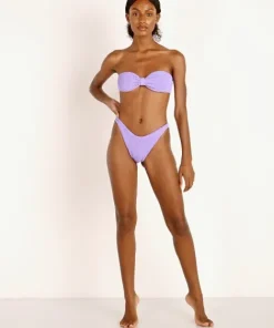 Hunza G Bikinis>Crinkle Jean Bandeau Bikini Set Lilac