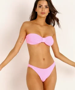 Hunza G Bikinis>Crinkle Jean Bikini Set Bubblegum