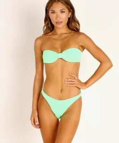 Hunza G Bikinis>Jean Bandeau Bikini Set Lime