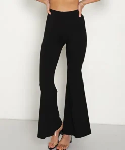Indah Pants>Giselle Solid Bell Bottom Black