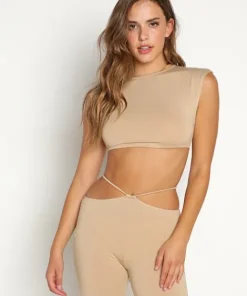 Indah Tops>Hale High Neck Crop Palmonio