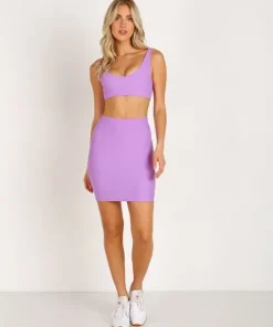 Indah Skirts>Ramen Solid Mini Skirt Lilac